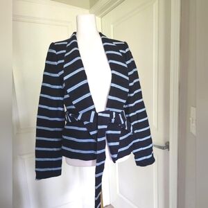 Nautical Striped Textured Blazer S